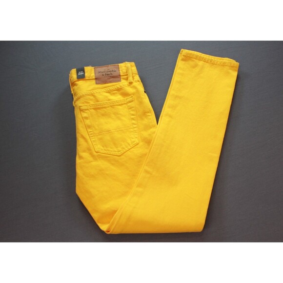 ABERCROMBIE & FITCH THE SKINNY Yellow DENIM JEANS NEW w/TAG 30" X 32" - Picture 1 of 11